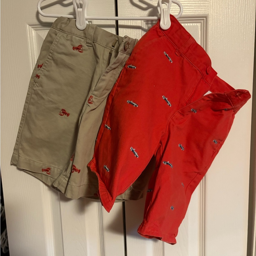 Janie and Jack Red and Tan Kids Shorts
